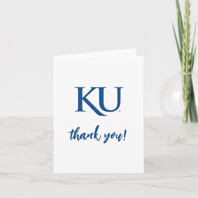 KU Monogram Logo Thank You Card (Front)