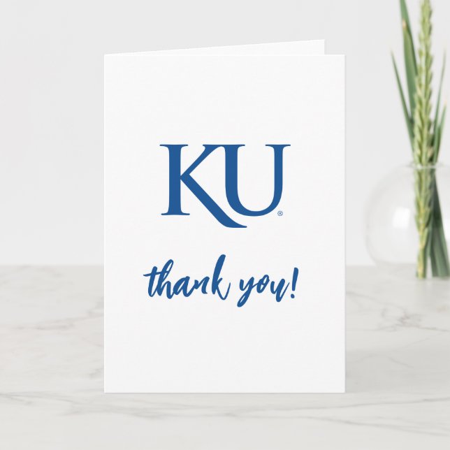 KU Monogram Logo Thank You Card (Front)