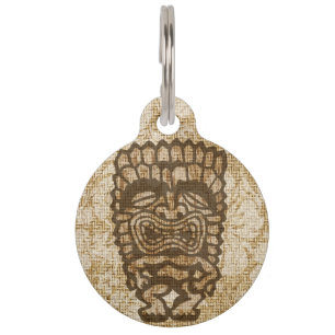 Ku-Tiki Hawaiian Distressed Hibiscus Pet ID Tag