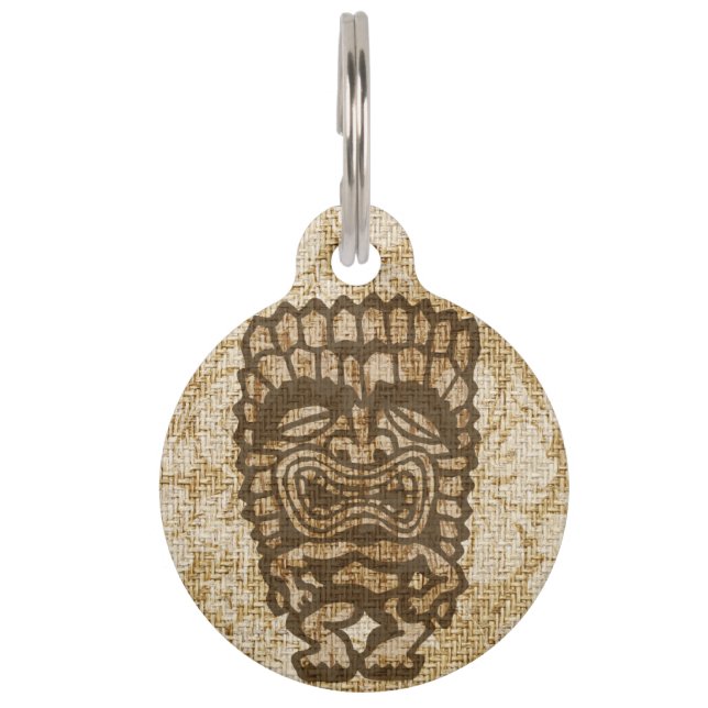 Ku-Tiki Hawaiian Distressed Hibiscus Pet ID Tag (Front)