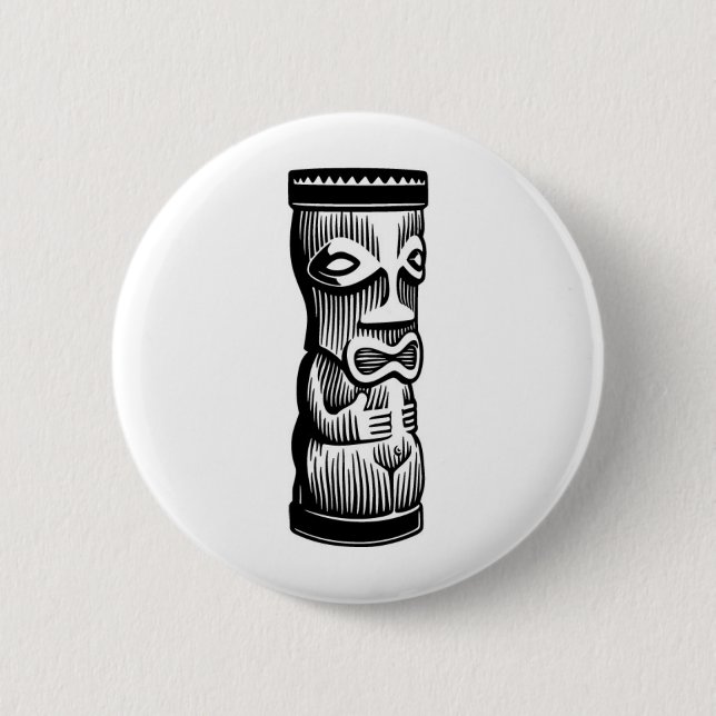 KU TIKI PINBACK BUTTON (Front)