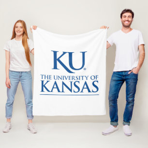 KU University of Kansas Logo Fleece Blanket