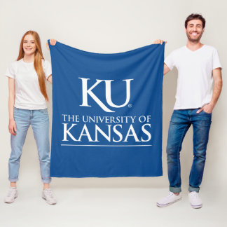 KU University of Kansas Logo Fleece Blanket