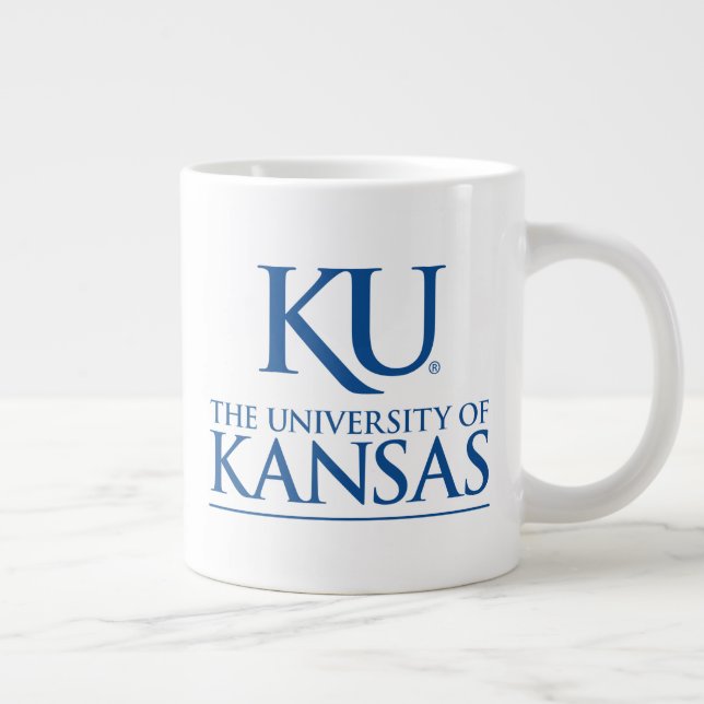 KU University of Kansas Logo Giant Coffee Mug (Right)