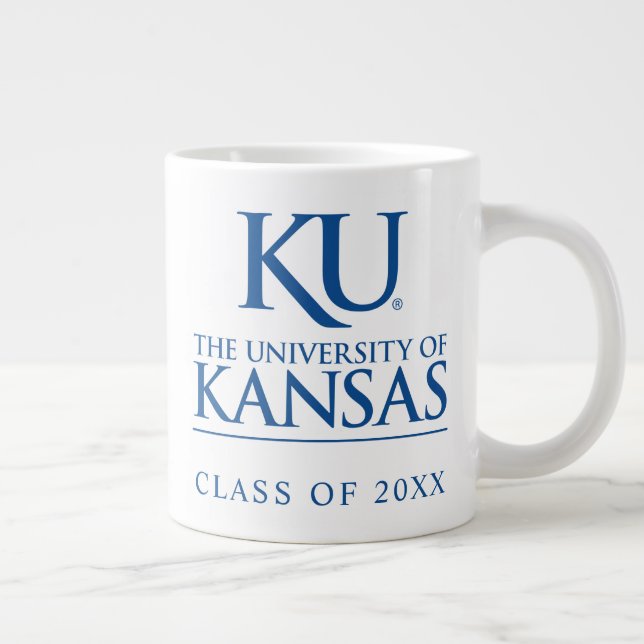 KU University of Kansas Logo Giant Coffee Mug (Right)