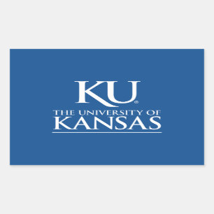 KU University of Kansas Logo Rectangular Sticker