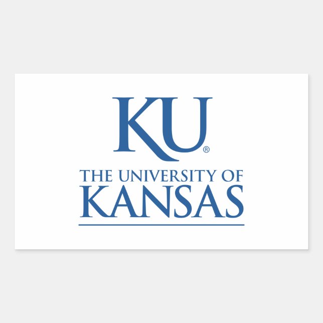 KU University of Kansas Logo Rectangular Sticker (Front)