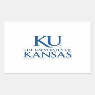 KU University of Kansas Logo Rectangular Sticker