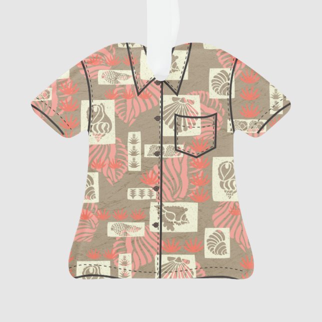 Kua Bay Hawaiian Undersea Shells Aloha Shirt Ornament (Front)