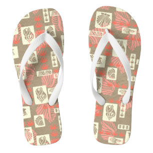 Kua Bay Hawaiian Undersea Shells - Coral Flip Flops