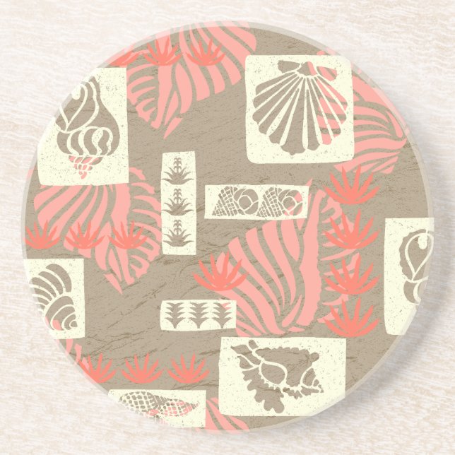 Kua Bay Hawaiian Undersea Shells Drink Coaster (Front)