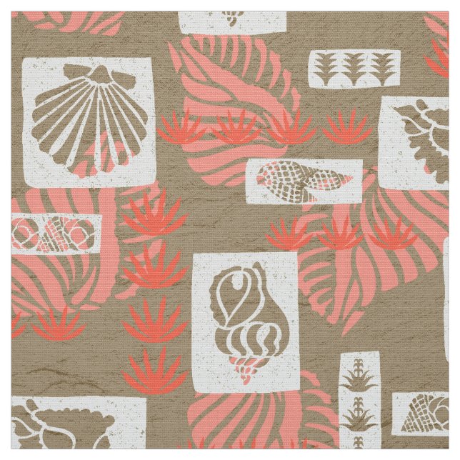 Kua Bay Hawaiian Undersea Shells Fabric (Swatch)