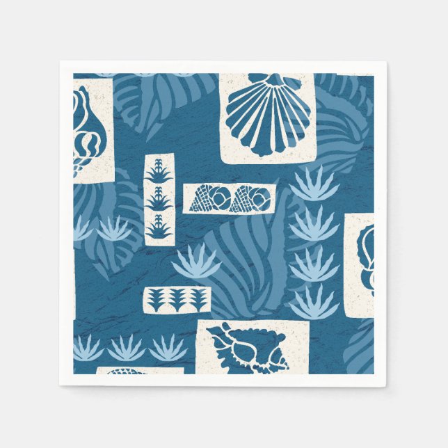 Kua Bay Hawaiian Undersea Shells Paper Napkins (Front)