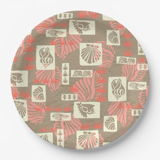 Kua Bay Hawaiian Undersea Shells Paper Plates (Front)