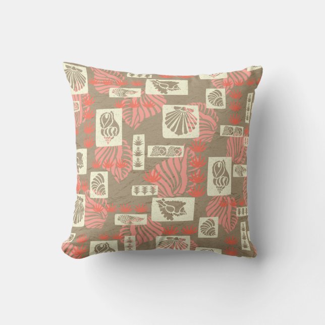 Kua Bay Hawaiian Undersea Shells Throw Pillow (Front)