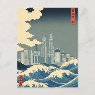 Kuala Lumpur Great Wave Malaysia Skyline Postcard