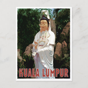Kuala Lumpur GuanYin vintage style Postcard