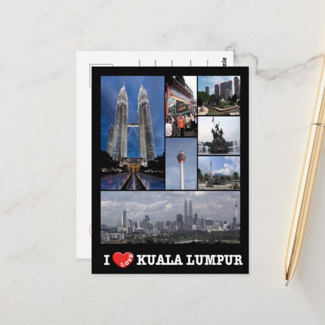 Kuala Lumpur - I Love - Malaysia - Postcard (Front/Back In Situ)