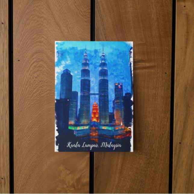 Kuala Lumpur Malaysia Asia Travel Postcard (kuala lumpur malaysia watercolor postcard)