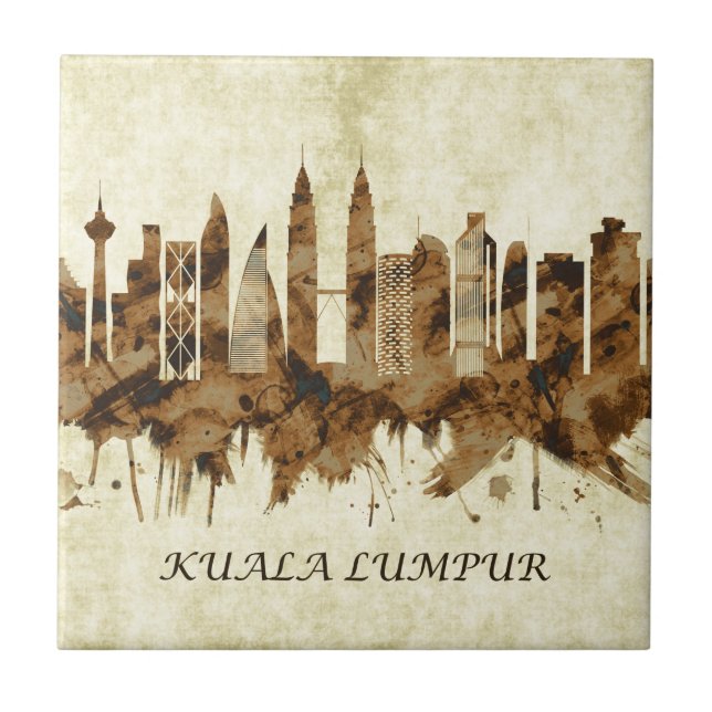 Kuala Lumpur Malaysia Cityscape Ceramic Tile (Front)