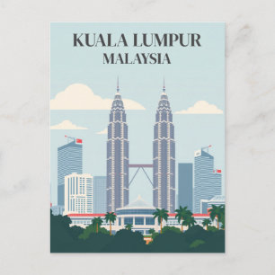 Kuala Lumpur Malaysia Petronas Towers Skyline Postcard