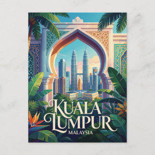 Kuala Lumpur Malaysia Petronas Towers Travel Postcard