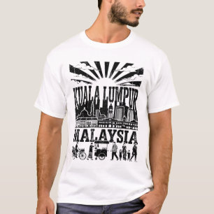 Kuala Lumpur Malaysia Skyline And Culture Illustra T-Shirt