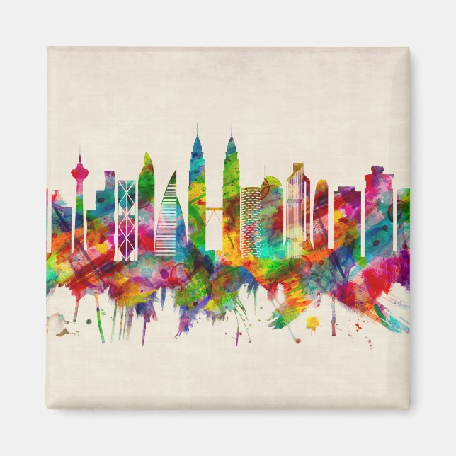 Kuala Lumpur Malaysia Skyline Magnet (Front)