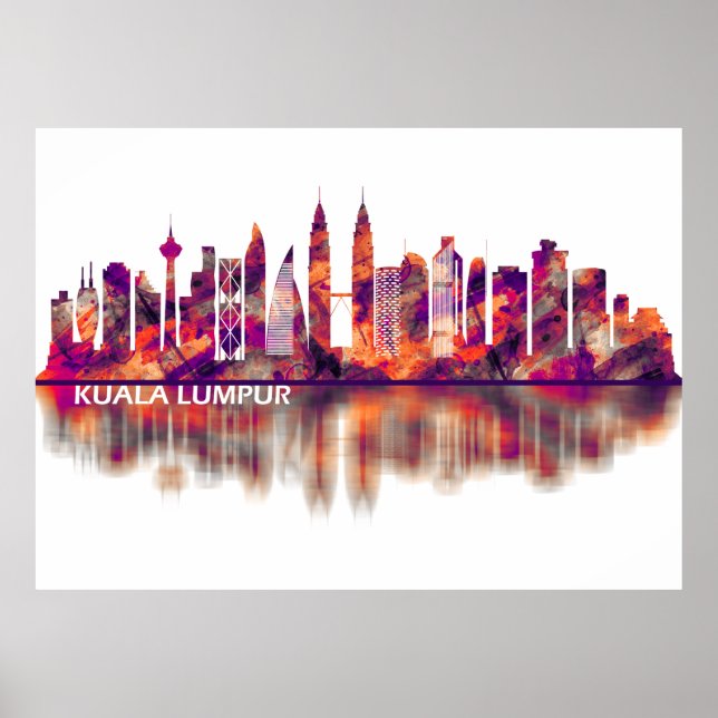 Kuala Lumpur Malaysia Skyline Poster (Front)