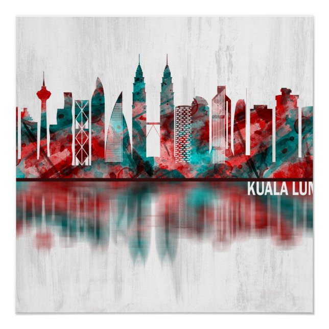 Kuala Lumpur Malaysia Skyline Poster (Front)