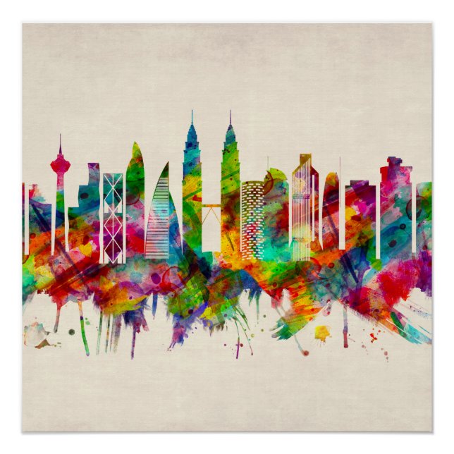 Kuala Lumpur Malaysia Skyline Poster (Front)