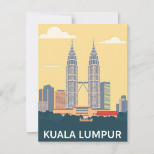 Kuala Lumpur Malaysia Vintage Petronas Towers Postcard