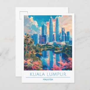 Kuala Lumpur Malaysia Vintage Travel Postcard