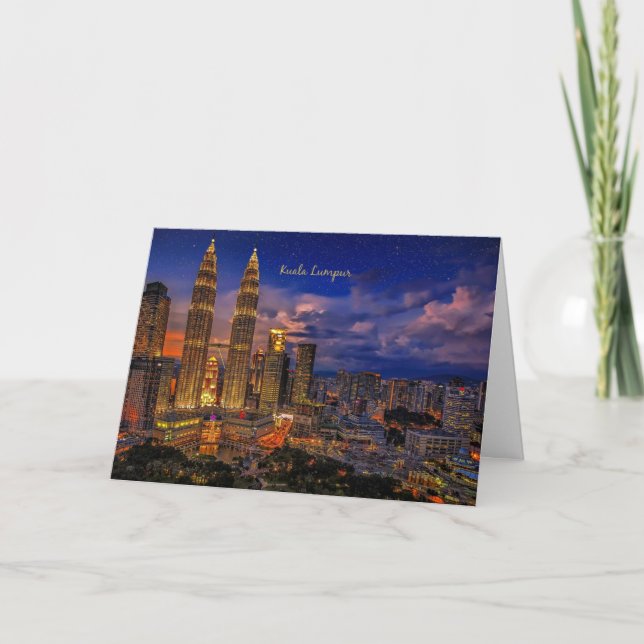 Kuala Lumpur skyline at night Card (Front)
