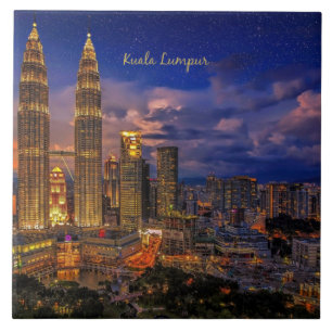 Kuala Lumpur skyline at night Ceramic Tile