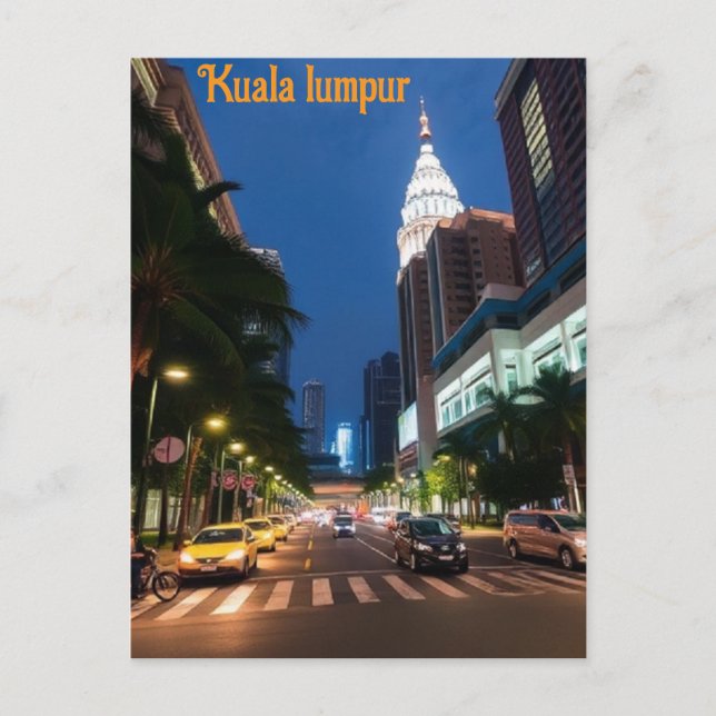 kuala lumpur vintage travel postcard (Front)