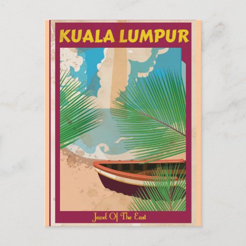 Kuala Lumpur vintage travel poster Postcard
