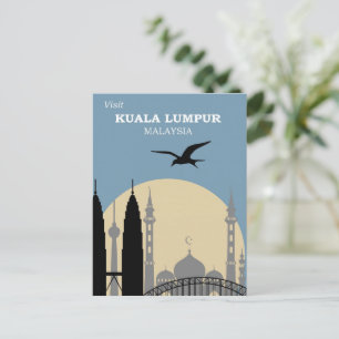 Kuala Lumpur vintage travel poster Postcard