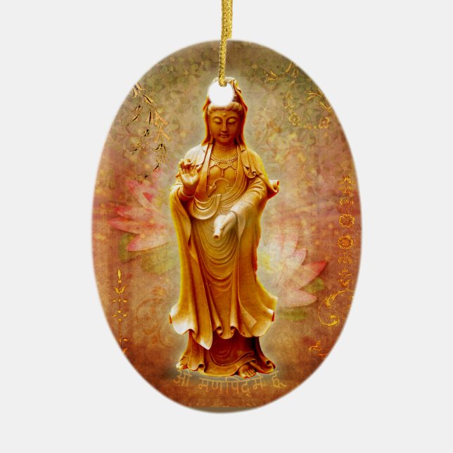 Kuan Yin Ceramic Ornament (Front)
