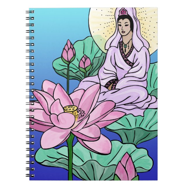 Kuan Yin on a Lotus Notebook (Front)