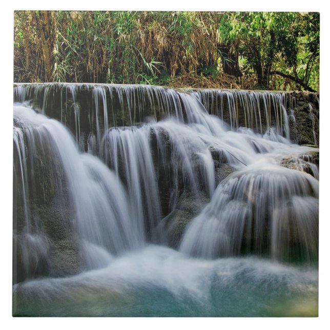 Kuang Si Falls, Laos Ceramic Tile (Front)