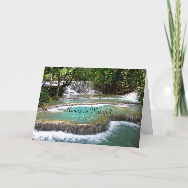 Kuang Si Waterfall, nature, Card (Front)