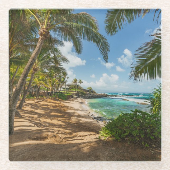 Kuau Cove Beach | Maui, Hawaii Glass Coaster (Front)
