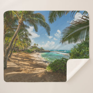 Kuau Cove Beach   Maui, Hawaii Sherpa Blanket