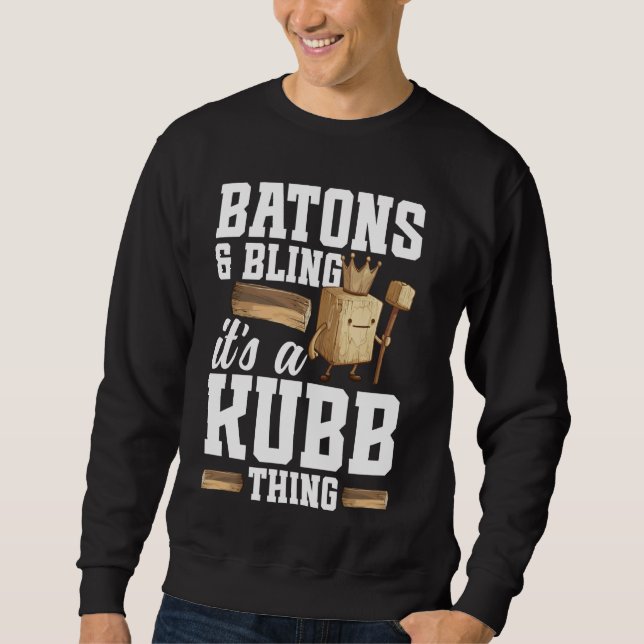 Kub Player Viking Chess Lawn Game Set Lover Kubb Sweatshirt (Front)