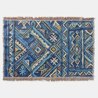 Kuba Amazigh Impasto Throw Blanket | African Sacre