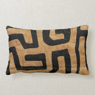 Kuba Cloth Pillow, 8/18 Lumbar Darker Pillow