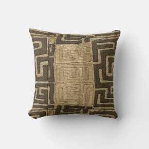 Kuba Cloth  Print Throw Pillow