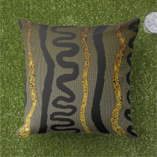 Kuba Cloth Print Throw Pillow