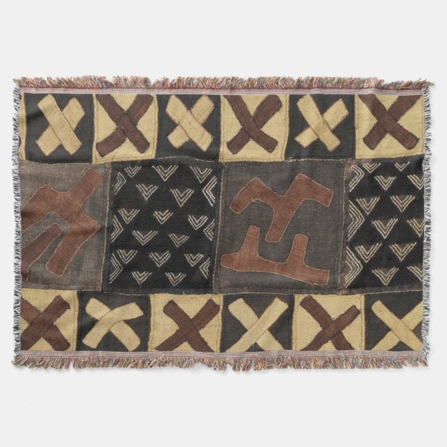 Kuba Cloth Throw Blanket (Front)